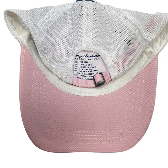 Tommy Bahama Tip Your Cap Marlin Logo Adult Cap Strap Back Mesh Pink White New - Picture 4 of 4